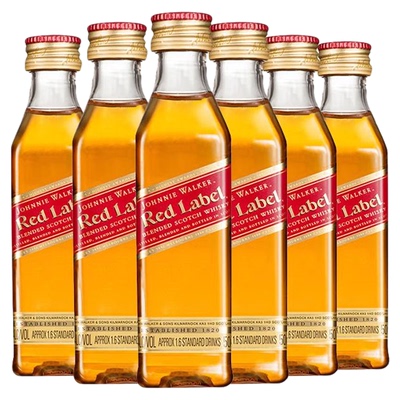 尊尼获加红牌红方50ml*6迷你小酒