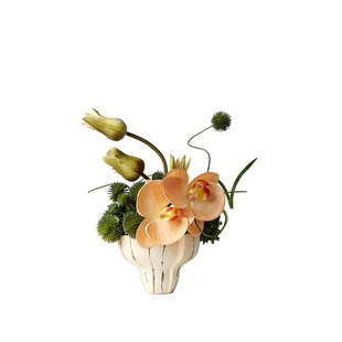 侘寂风日式陶瓷小花瓶插花架空层售楼处客厅茶几花艺卫生间小桌花