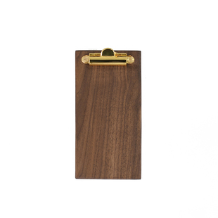 规律vintge复古金属实木小票纸张收纳夹立式二维码活页展示菜单夹