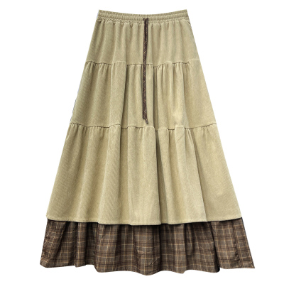 爆款！梨型伯克利灯芯绒格子裙