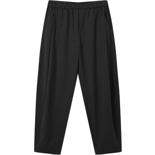 流石男装复古阔腿休闲裤2026年秋冬季男款宽松哈伦弯刀长裤子男士