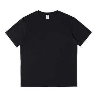 白色纯棉短袖男新疆精梳棉圆领白T黑色打底衫商务健身半袖230克潮