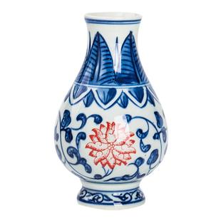 景德镇陶瓷器仿古青花手绘迷你小花瓶花插茶道水培创意博古架摆件