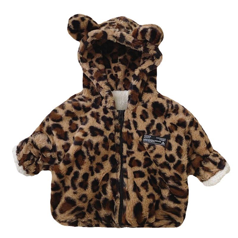 爸比很忙加厚外套秋冬棉服豹纹