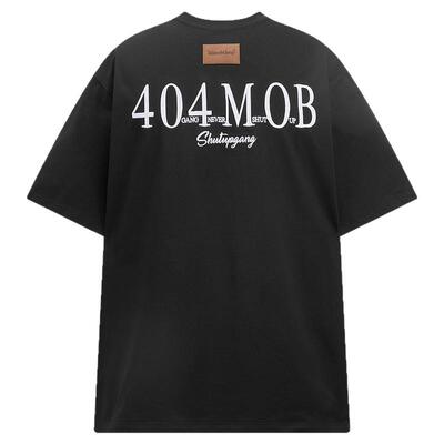 404MOB国潮徽章刺绣凉感短袖T恤男多功能防晒美式户外休闲情侣装