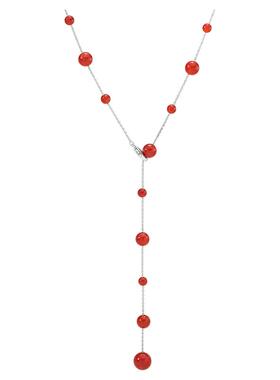 Meililove莓拉满天星红玛瑙珠链