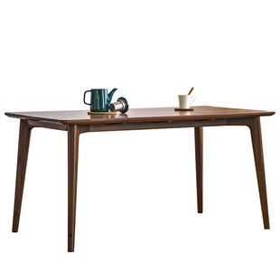 [北岛餐桌]原创设计手工榫卯北欧实木柚木黑胡桃木餐桌丨览春木业