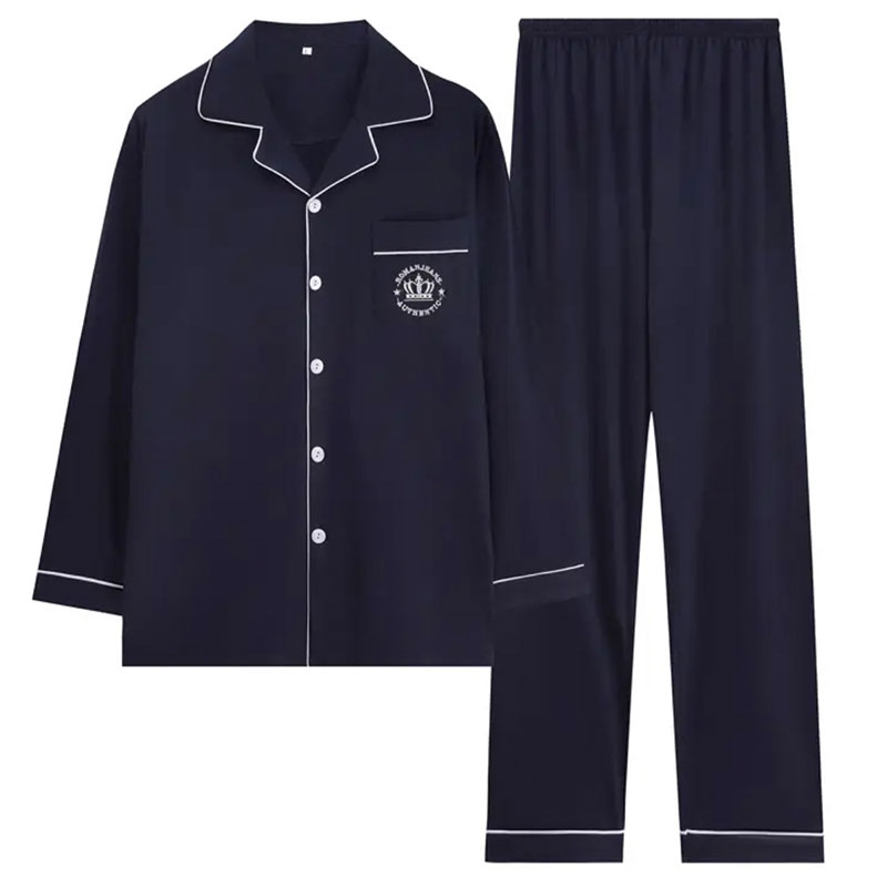 100%纯棉睡衣男长袖全棉夏季男士大码纯棉舒适青中年春秋冬家居服