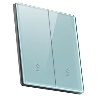 国际电工冰清蓝色水晶玻璃超薄开关插座面板86型家用墙壁一开五孔