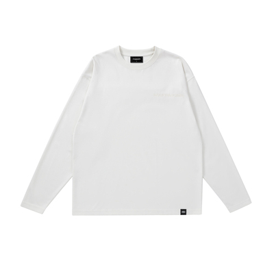 Makemore皮标刺绣白色宽松T恤男