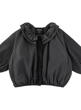 幼悠女童2025冬季新款荷叶领韩系棉衣绗棉保暖时尚百搭儿童外套潮