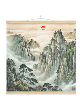 电表箱装饰画聚宝盆挂画防水国画
