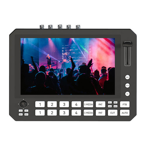 嘉视影R5PLUS导播切换台自带10英寸触摸屏导播台HDMI/SDI多路采集导播一体机PTZ控制推拉流录制直播切换台