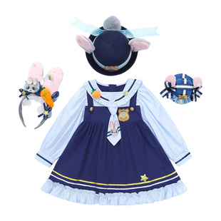 女童朱迪兔子警官连衣裙春季女孩洛丽塔裙子可爱女宝超好看公主裙