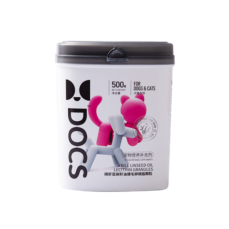 DOCS多可仕亚麻籽油卵磷脂猫狗美毛爆毛防脱专用美毛约250粒500g
