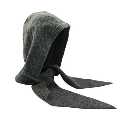 含羊毛蓝色巴拉克拉法帽女