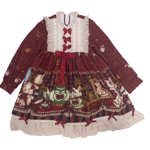 豹了个猫原创lolita皇冠熊OP可爱仙女裙宽松洛丽塔日常连衣长裙