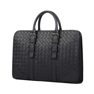 真皮编织男包商务男士文件手提公文包大容量电脑包高端大气手提包