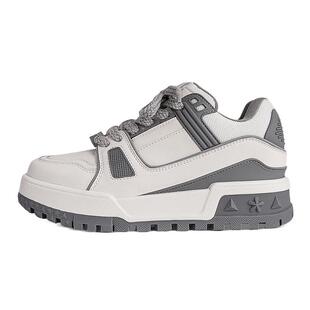 商场同款高梵诗2025新款真皮小胖丁面包鞋休闲百搭厚底增高板鞋女