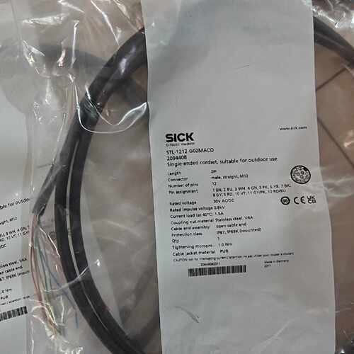 询价-西克传感器连接带线缆STL-1212-G02MACO，订货号