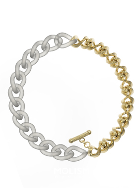 molism拼接半金项链设计师款