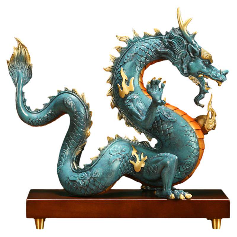 客厅酒柜摆件铜龙青龙生肖装饰品