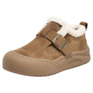 大东勃肯棉鞋女2026新款冬季加绒保暖休闲面包鞋子厚底毛毛雪地靴