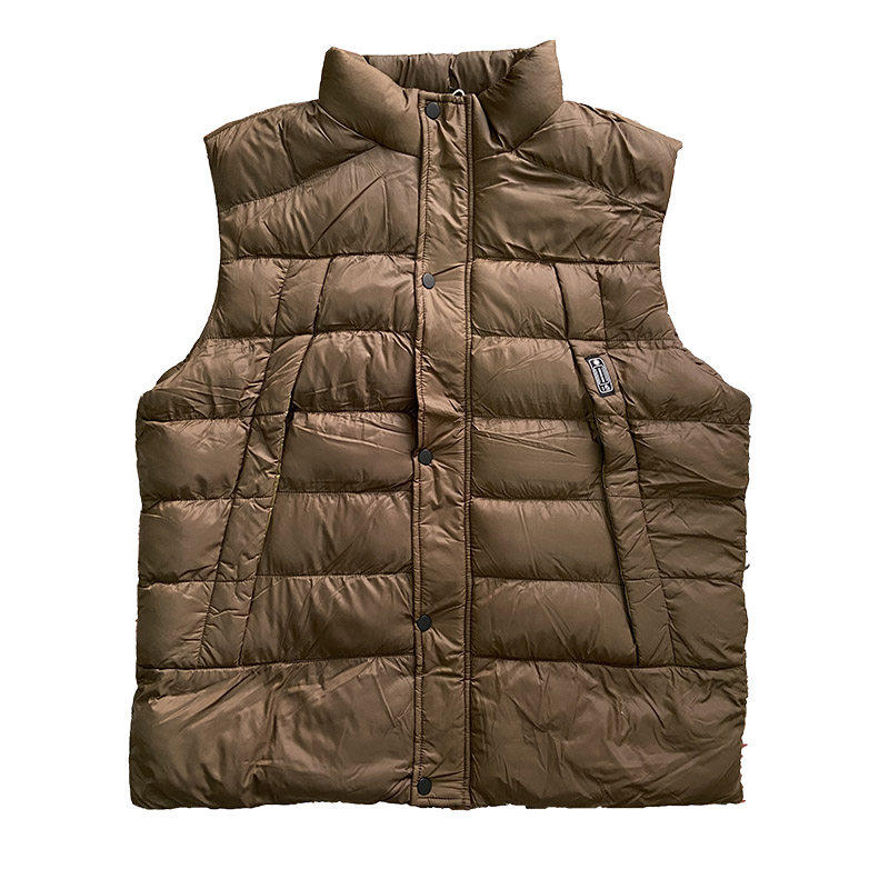 壳叻秋冬加厚排骨羽绒棉服马甲仿貂绒立领telflon防水男cleanfit