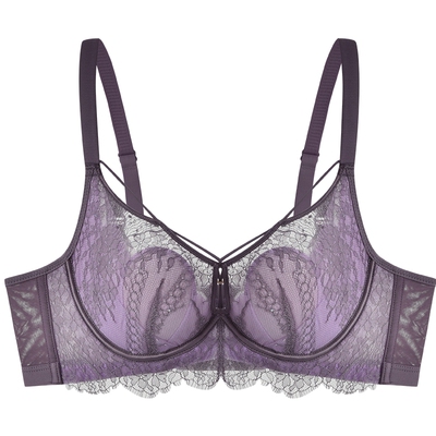 商场同款MYBODY新款内衣大胸显小法式浪漫睫毛蕾丝性感文胸防下垂