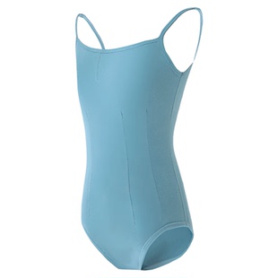 舞蹈吊带儿童棉夏芭蕾连体服绿黄色练功形体服开裆白女童跳舞衣服