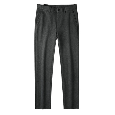 欧洲站汤米 Mingu Tommy男士冬季厚款奢华羊毛呢免烫直筒休闲裤子