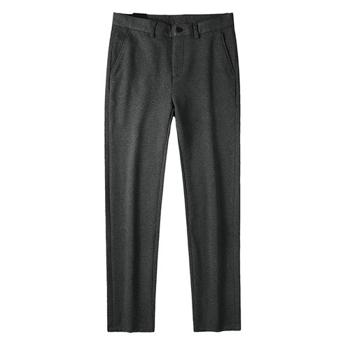 欧洲站汤米 Mingu Tommy男士冬季厚款奢华羊毛呢免烫直筒休闲裤子