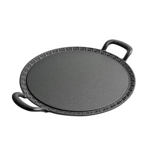 铸铁多功能煎锅无涂层物理不粘生铁鏊子家用烧烤平底锅煎饼果子锅