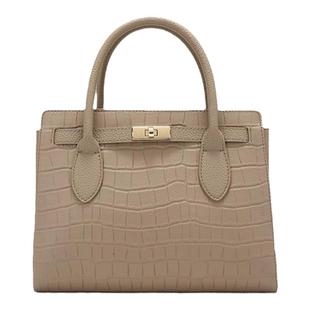 稻草人真皮包包女2026新款时尚手提包单肩包鳄鱼纹女包斜挎包正品