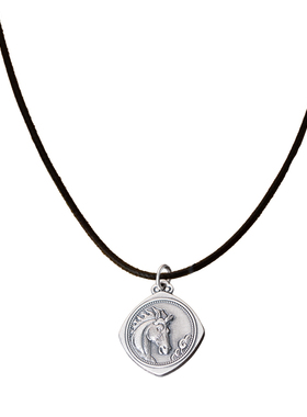 阿玉银器馆12生肖吊坠999纯银项链女简约百搭足银本命年马挂件坠