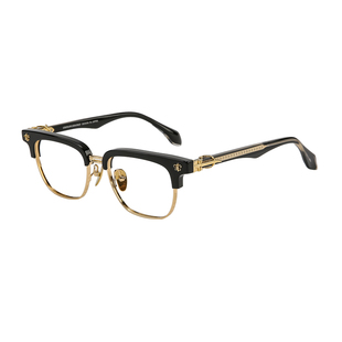 木川私藏150mm眼镜男近视可配度数板材钛架复古钛刀雕花轻奢眼睛