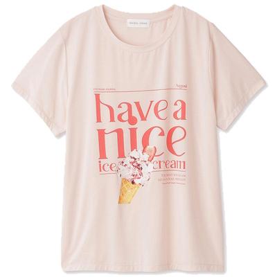 SNIDEL甜筒印花舒适居家短袖T恤