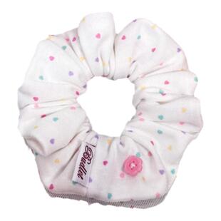 bm风可爱彩色糖果波点大肠发圈花朵纽扣针织布发绳纯棉肠圈头绳女