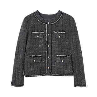 恩瑞妮专柜同款2025冬季新款百搭显瘦气质淑女小香风外套女上衣