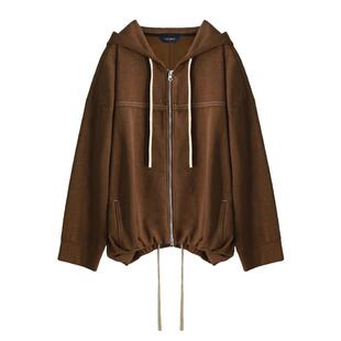 COCOBELLA[miu系穿搭]炒色花纱外套女春休闲连帽拉链卫衣SC3013-2