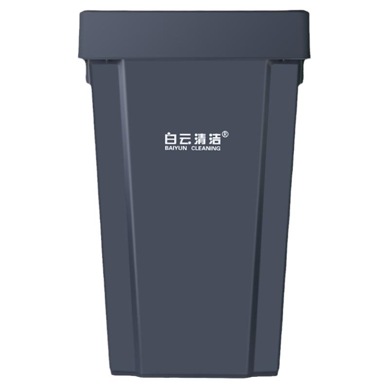 免手动垃圾桶弹盖商用餐饮扁长型大容量垃圾桶大号加厚80l垃圾箱
