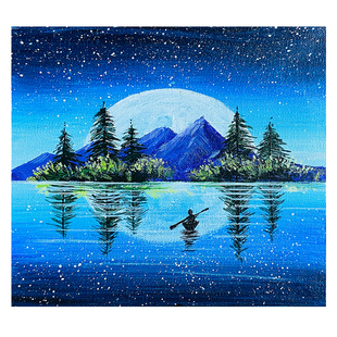 画室儿童美术油画丙烯水粉手绘临摹图卡片风景画卡片美术素材入门