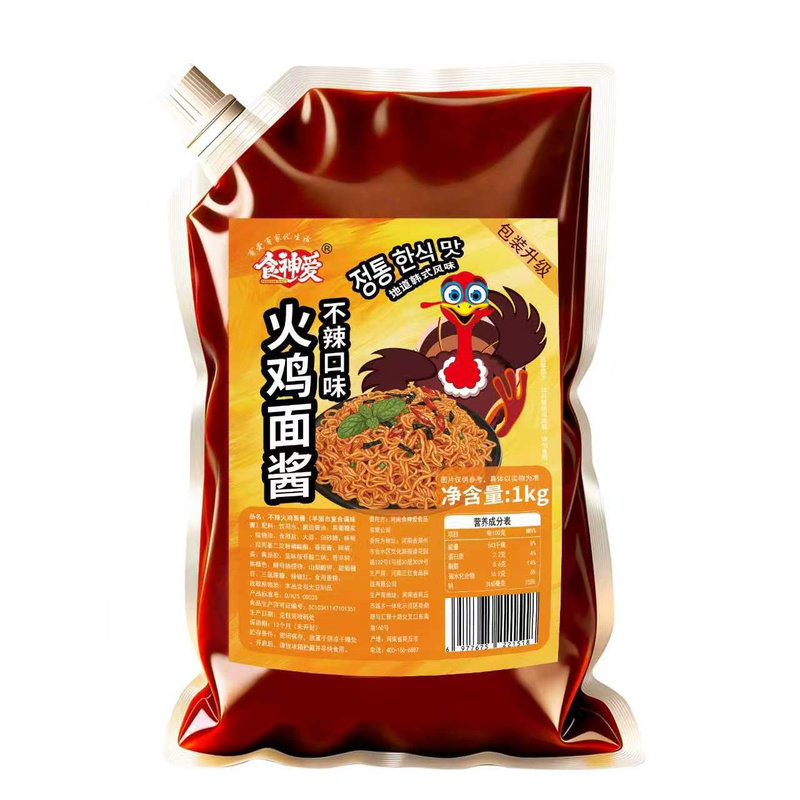 食神爱火鸡面酱1kg餐饮店同款韩式风味魔鬼辣拌面炒年糕拌饭酱料