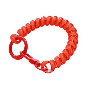 果冻色弹簧绳钥匙扣卡套电话线挂绳学生门禁卡书包钥匙弹力短挂绳