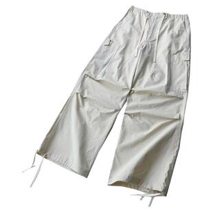 NAN辣妹军绿色工装裤美式复古抽绳口袋裤海狸同款显瘦宽松休闲裤