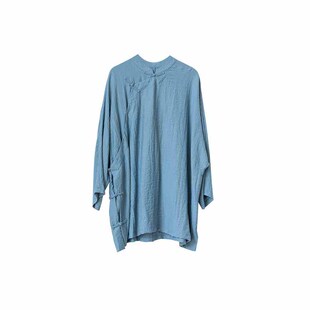 大拙植物系穿搭古典典雅斜襟盘扣立领国风氧气感纯色衬衫221128