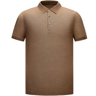 高支双股桑蚕丝珠地网眼商务休闲POLO男春职业正装翻领棉短袖T恤