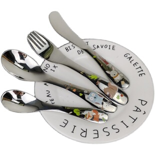 儿童餐具 304家用不锈钢儿童刀叉勺三件套 宝宝牛排刀叉两件套