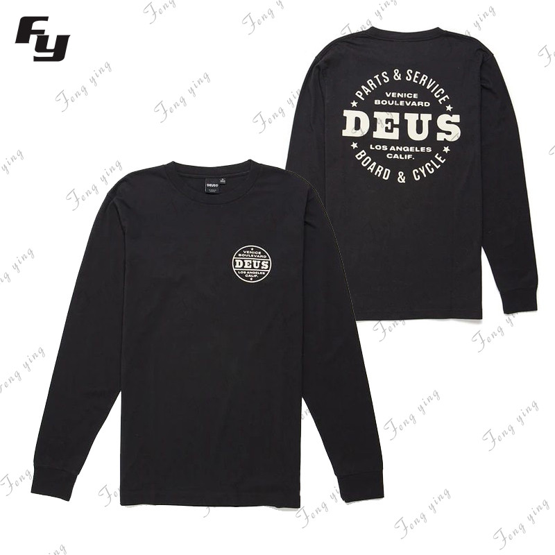 deus新款摩托车越野服速降速干衣防晒透气黑色t恤复古骑行赛车服