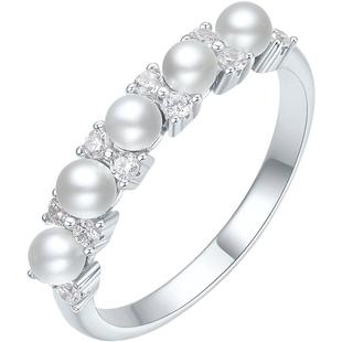 周六福戒指贝珠指环手饰S925银高级感轻奢送女友本命年礼物